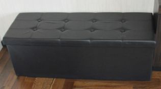1 x Upholstered Ottoman In Black - To Be Removed From A Exclusive Property In Bowdon  - CL691 - NO