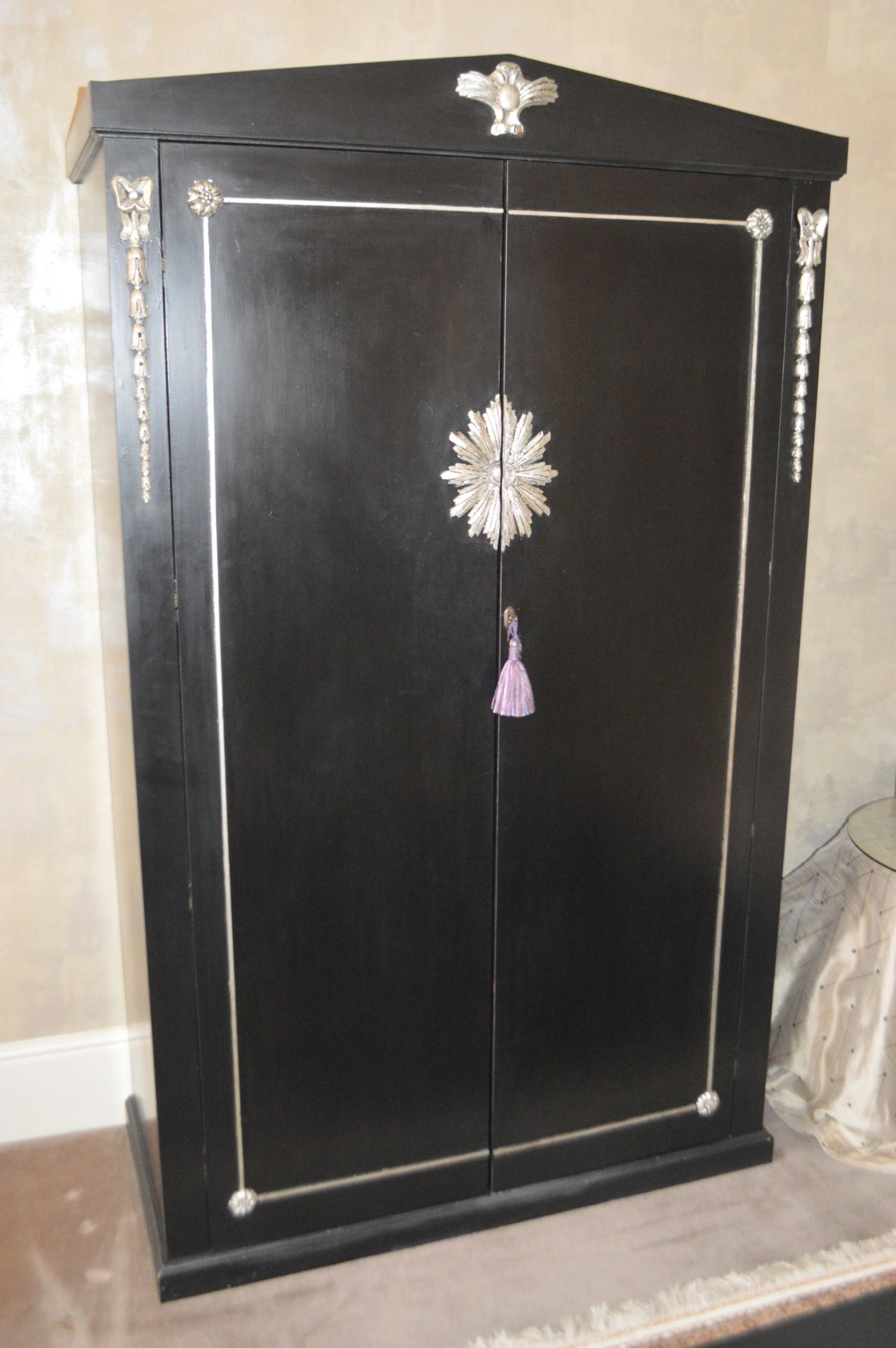 1 x Bespoke Tall cupboard With Glass Shelves Contents Not Included To Be Removed From An Exclusive