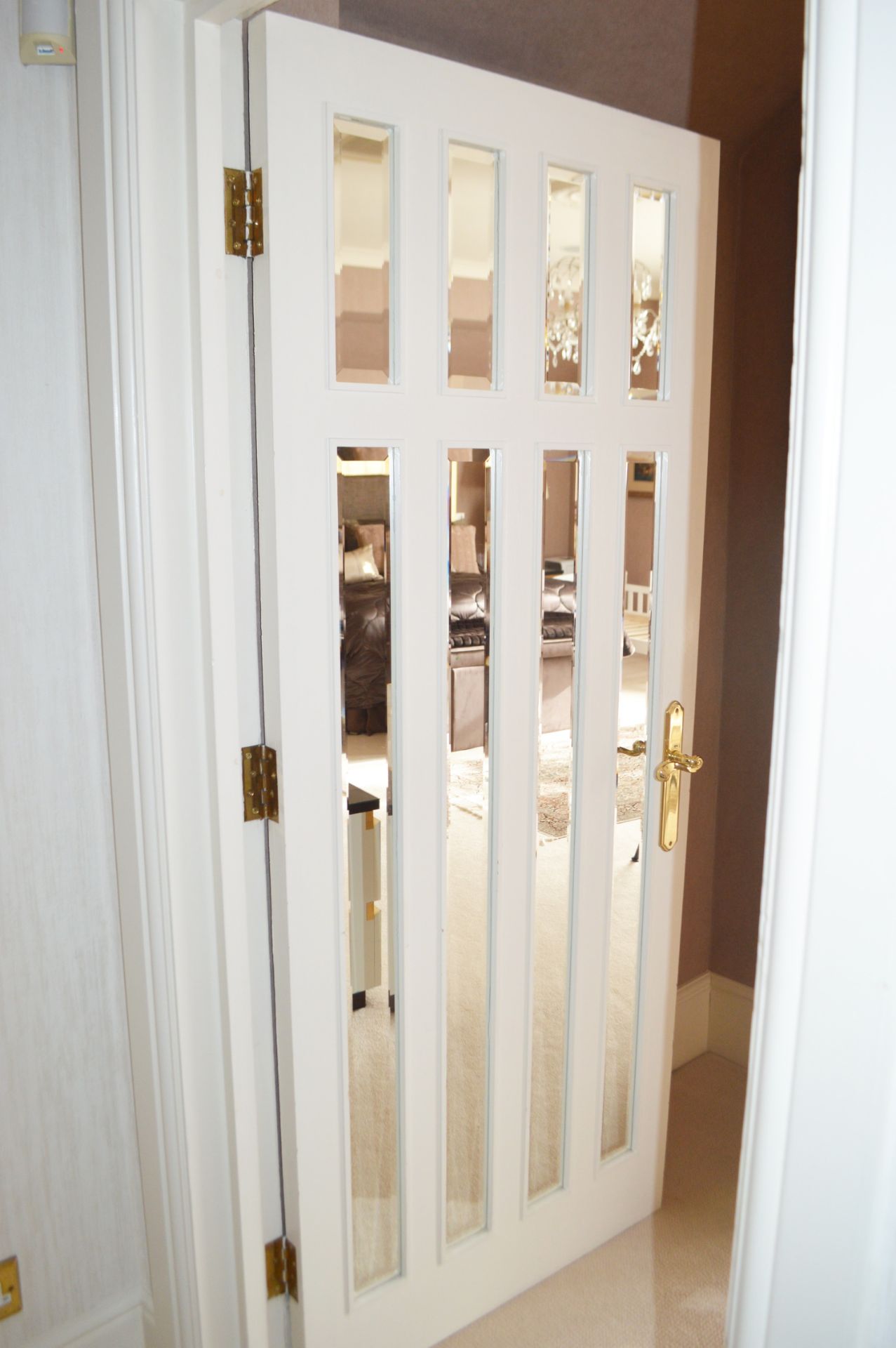 5 x Interior Glass Doors With Mirrored Panels - To Be removed From A Exclusive Property In Bowdon  -