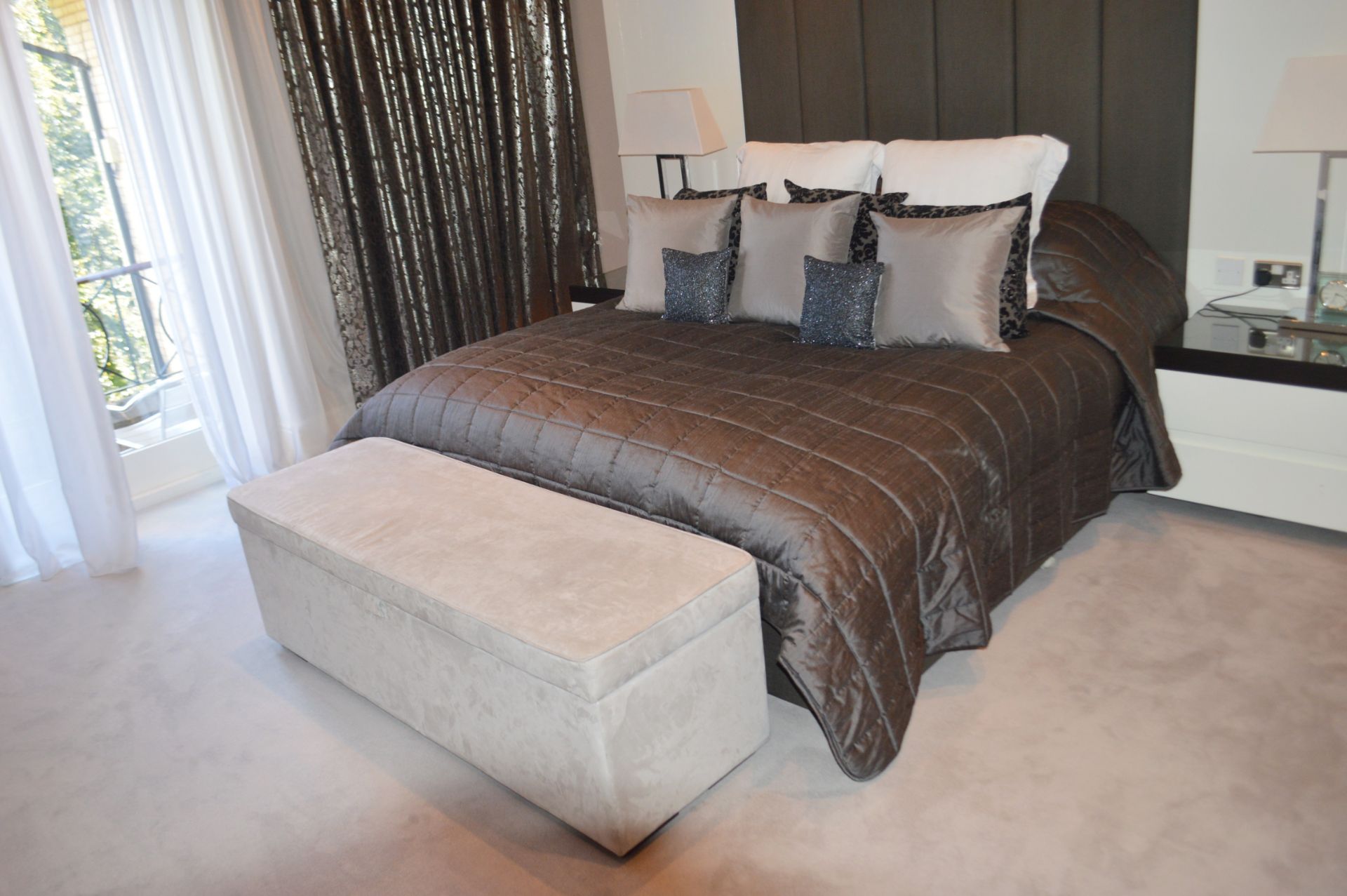 1 x Double Bed With Upholsteted Wall-mounted Headboard - To Be Removed From AN Exclusive Property In - Image 2 of 4