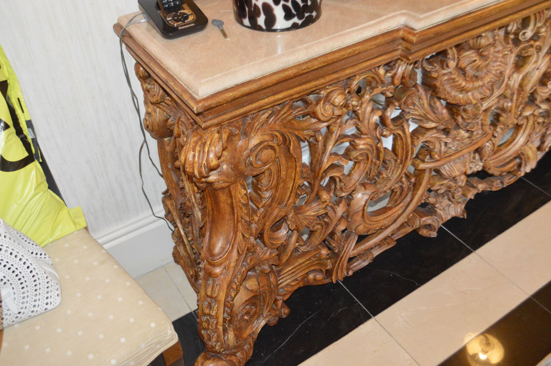 1 x Bespoke Ornate Hand-crafted Console Display Table With Matching Mirror - To Be Removed From An - Image 5 of 6