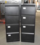 2 x Four Drawer Office Filing Cabinets in Black - Ref SL192 WH2 - CL678 - Location: Altrincham
