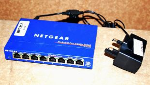 1 x Netgear GS108 ProSafe 8 Port Gigabit Switch  - Ref: MPC212 P1 - CL678 - Location: Altrincham