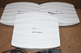 3 x TP-LINK EAP115 Omada Ceiling Mounted 2.4GHz WiFi 4 PoE Access Points (300Mbps N) - Includes