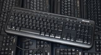 10 x Microsoft Wired USB Computer Keyboards - Ref: MPC418 E3A - CL678 - Location: Altrincham