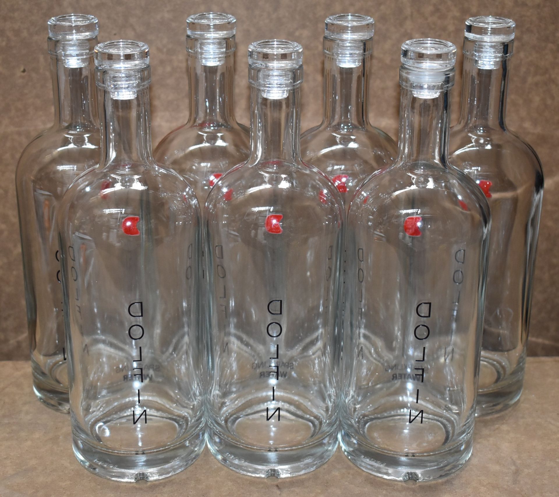 23 x Dolfin Glass Water Bottles With Glass Bottle Caps - Approx Bottle Height 28 cms - Ideal For