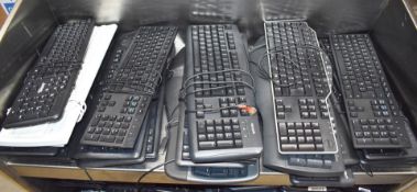 20 x Assorted Wired Computer Keyboards - Brands Include Dell, Microsoft, HP and Logitech - Ref: