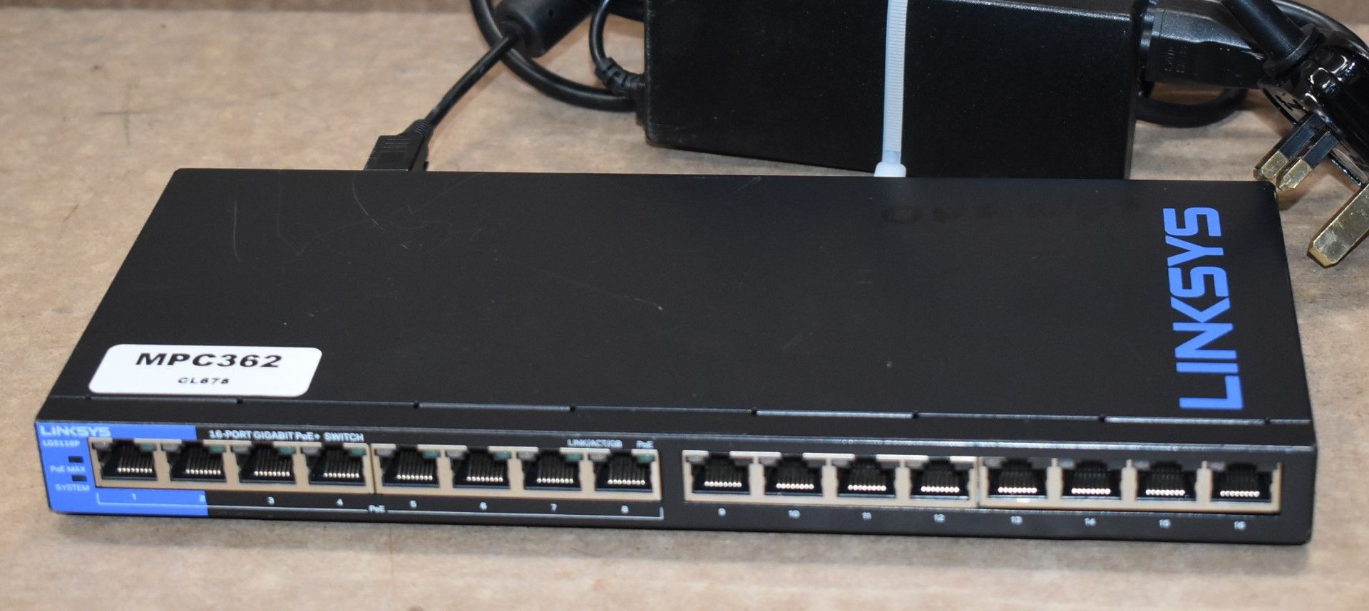 1 x Linksys LGS116P Business 16 Port Network Switch With 8 Po E+ Port - Includes Power Supply - Ref: - Image 2 of 5