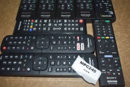 9 x Television Remote Controls - Brands Include Sony, Samsung, Hisense - Ref: MPC240 CB - CL678 -