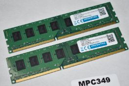 2 x Hypertec 8GB DDR3 Ram Modules For Desktop Computers - 16GB Ram on 2 x 8GB Modules - 1600 MHz -