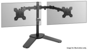 1 x Huanuo HNCM1 Swivel Dual Monitor Stand in Black - Unused in Original Box - Ref: MPC159 CA -