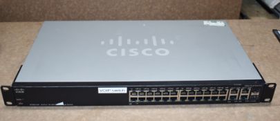 1 x Cisco SF300-24P 24-Port 10/100 PoE Managed Switch - Includes Power Cable - Ref: MPC156 CA -