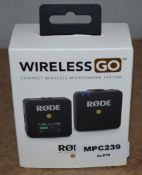 1 x Rode Wireless Go - Compact Wireless Microphone System - RRP £185 - New and Sealed - Ref: