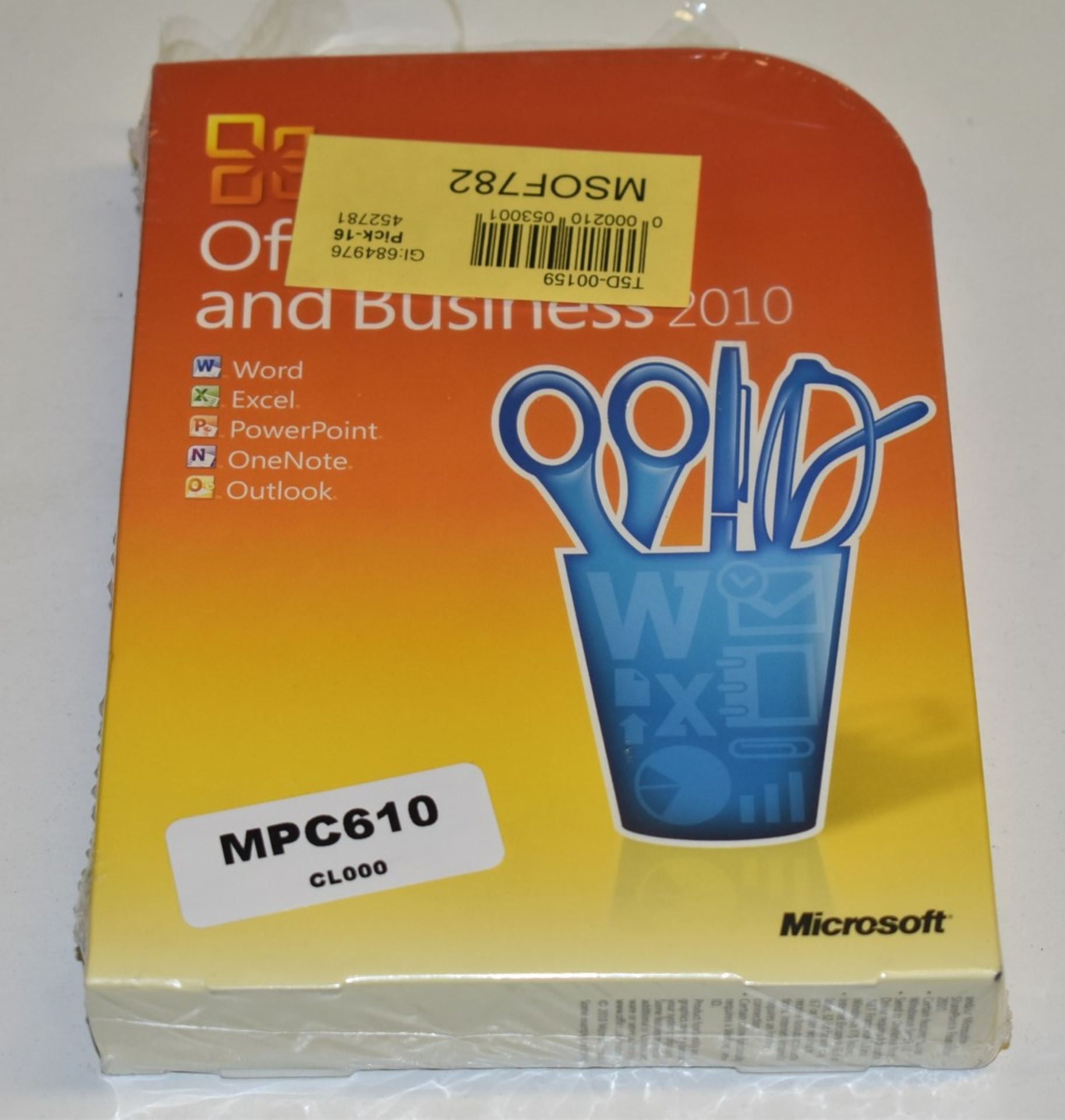 1 x Microsoft Office 2010 Home and Business - Activation Key Card With Original Box - Ref: MPC610 CG