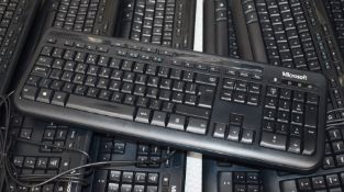 10 x Microsoft Wired USB Computer Keyboards - Ref: MPC417 E3A - CL678 - Location: Altrincham