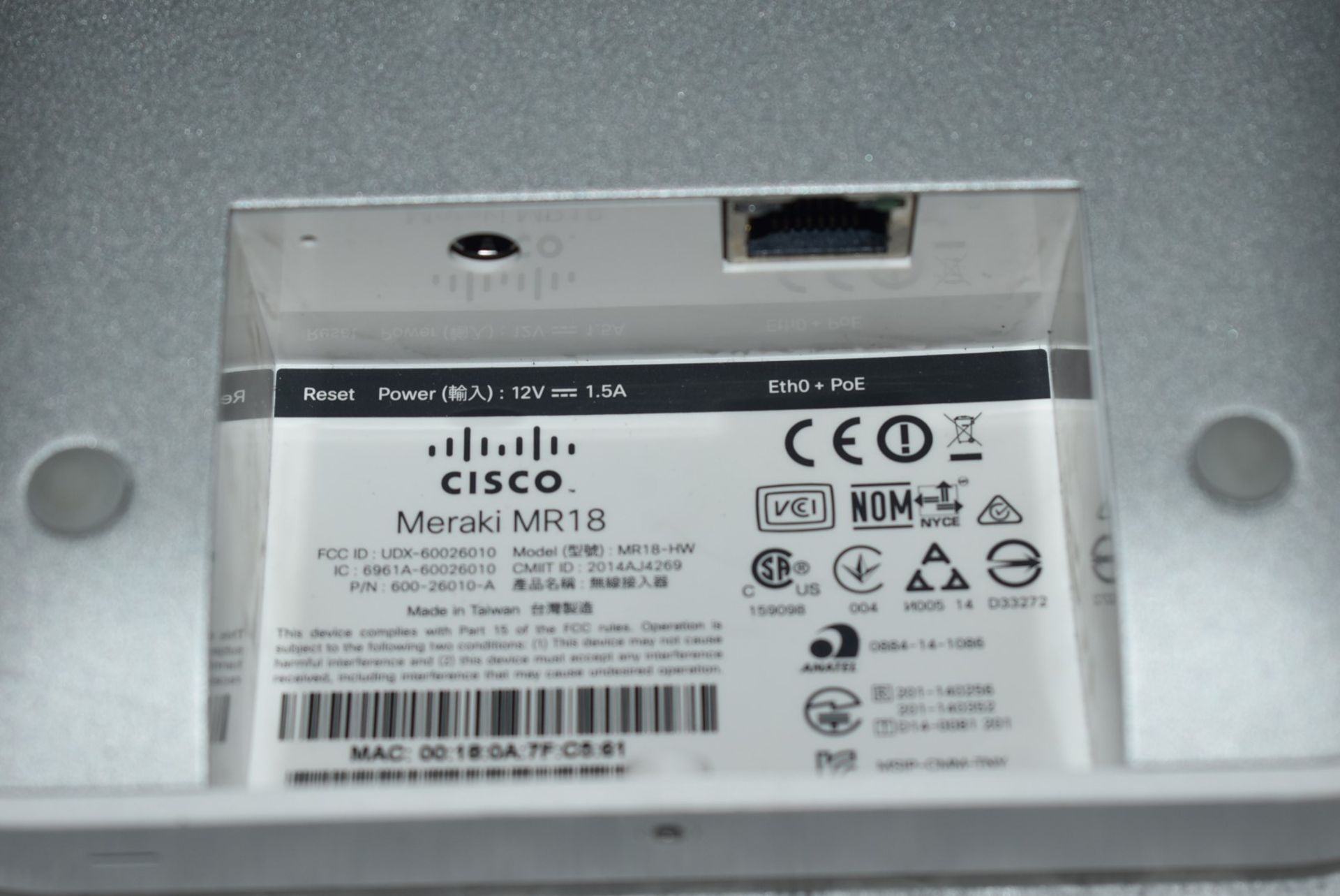 1 x Cisco Meraki MR18 Dual-Band Cloud-Managed Wireless Network Access Point - RRP £305 - Ref: MPC572 - Image 3 of 3