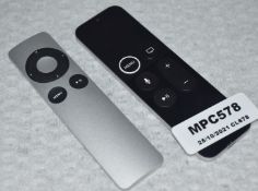 2 x Genuine Apple TV Remotes Including A1962 4K Siri Remote - Ref: MPC578 CG - CL678 - Location: