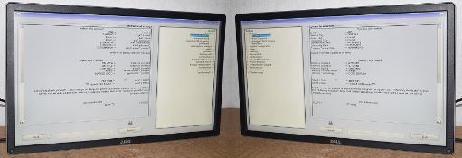 2 x Dell 27 Inch LCD Ultra HD 4K 2160p Computer Monitors With LED Backlit Screen and Dual Desk