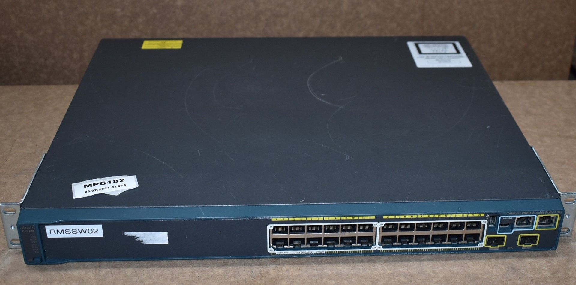 1 x Cisco 2960S Gigabit PoE 24 Port Switch - Model WS-C2960S-24PD-L - Ref: MPC182 CA - CL678 -