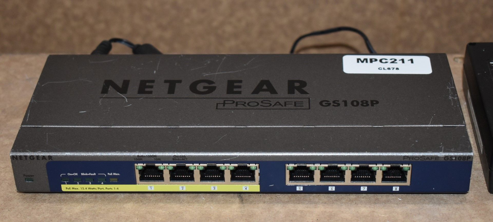 1 x Netgear GS108P ProSafe 8 Port Gigabit Switch with PoE - Ref: MPC211 P1 - CL678 - Location: - Image 3 of 6