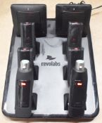 4 x Revolabs Elite Wearable Microphones With 2 x Executive Elite XLR Adaptors and 1 x Charging