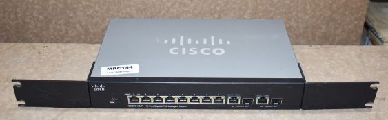 1 x Cisco SG300-10MP 10 Port Gigabit Max-PoE Switch - Includes Power Supply - Ref: MPC154 CA - CL678