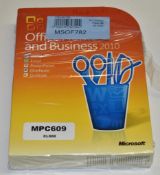 1 x Microsoft Office 2010 Home and Business - Activation Key Card With Original Box - Ref: MPC609 CG