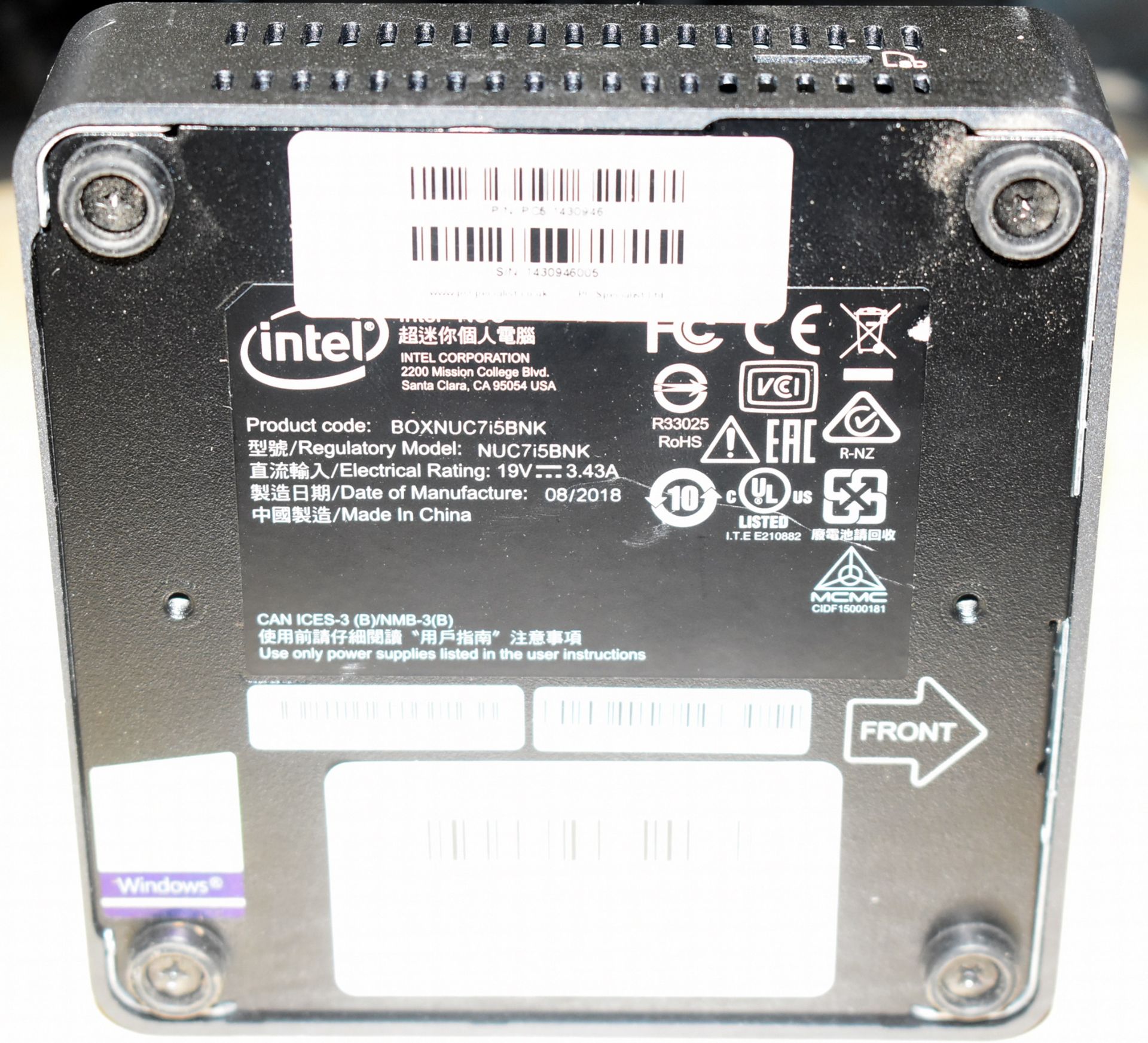 1 x Intel NUC Mini PC Featuring Intel i5-7260u 3.4Ghz Processor, 8GB DDR4 2133Mhz Ram, Intel Iris - Image 4 of 6