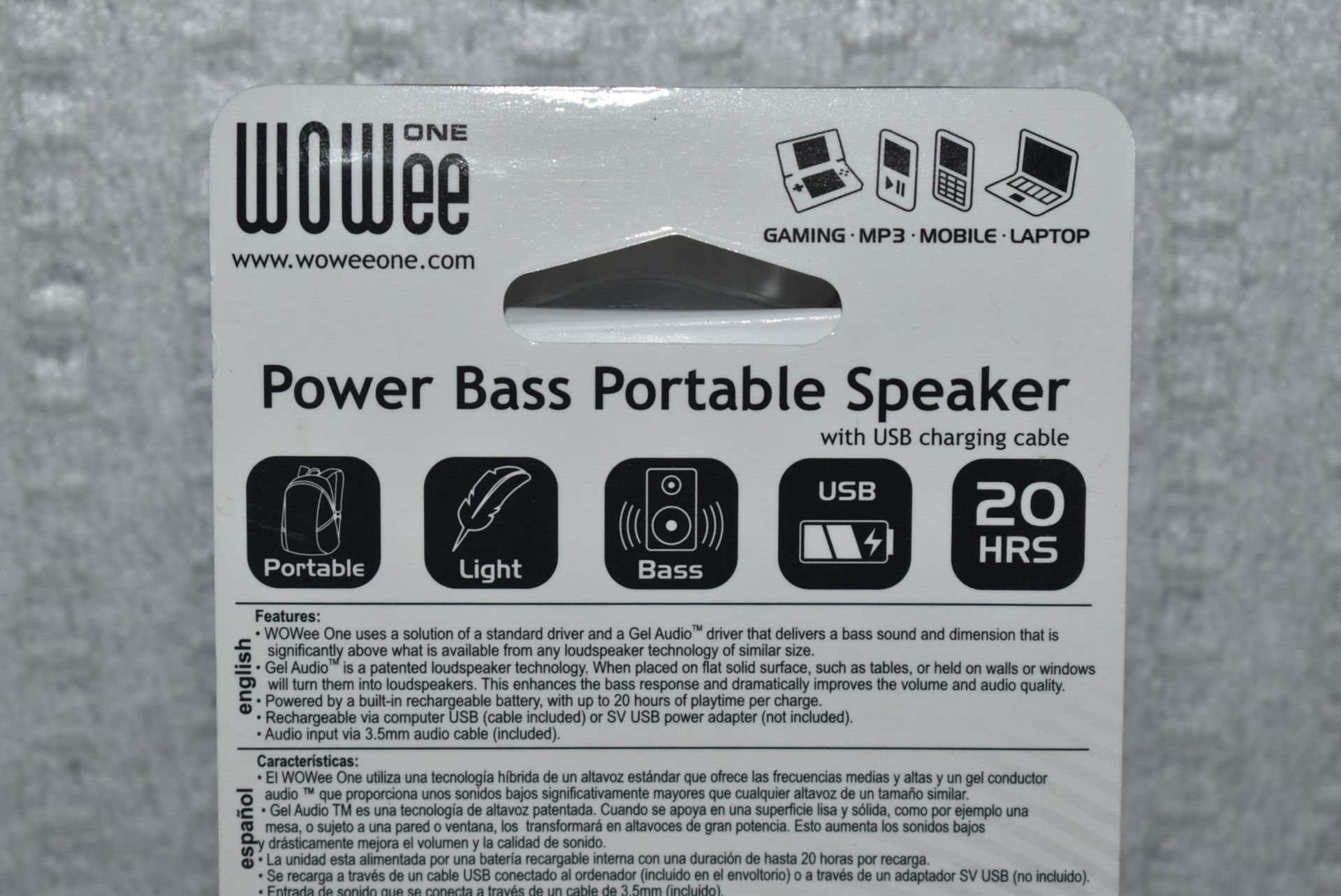 10 x WOWee ONE Classic Compact Portable SPEAKERS in White - Features Hybrid Audio Gel Technology For - Image 6 of 18