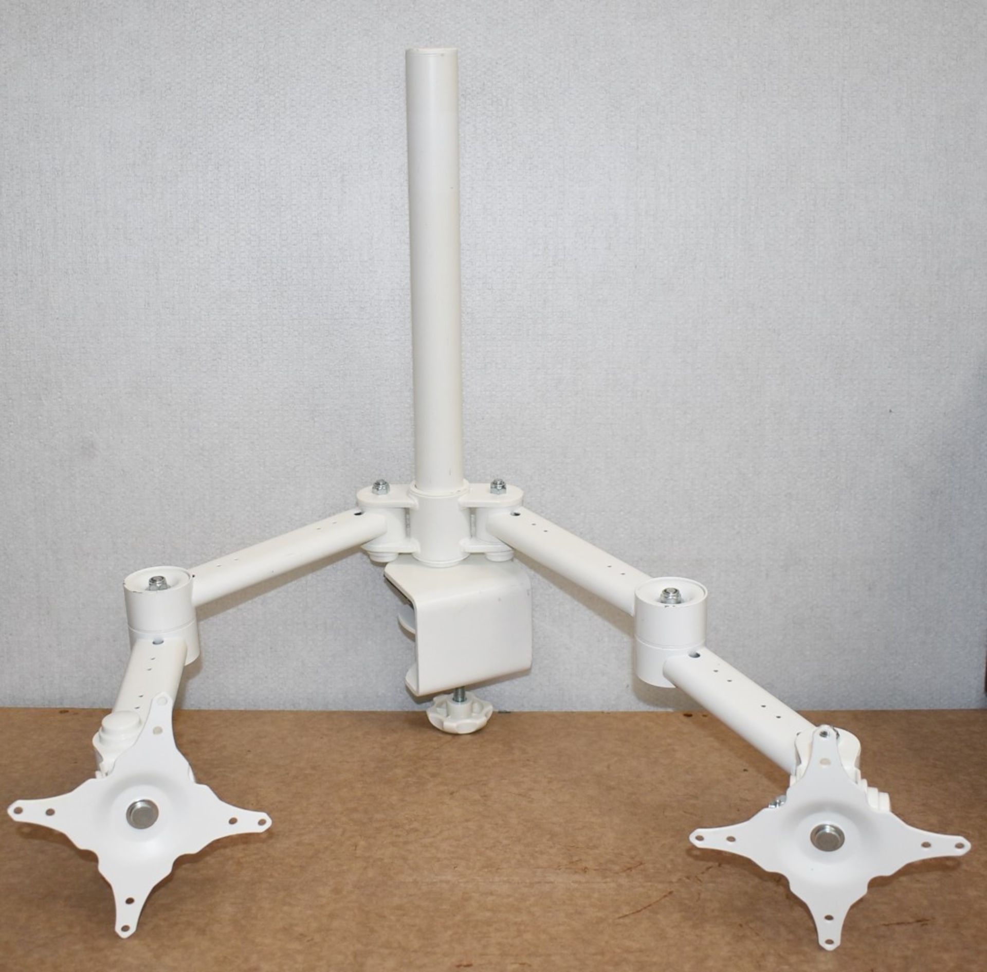 1 x Desk Mounted Double Monitor Stand With Vesa Mounting Brackets - Ref: MPC CC - CL678 -