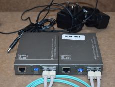 2 x Level One Gigabit Ethernet Media Converters - 10/100/1000 Base-T To 1000Base-SX/LX - Includes