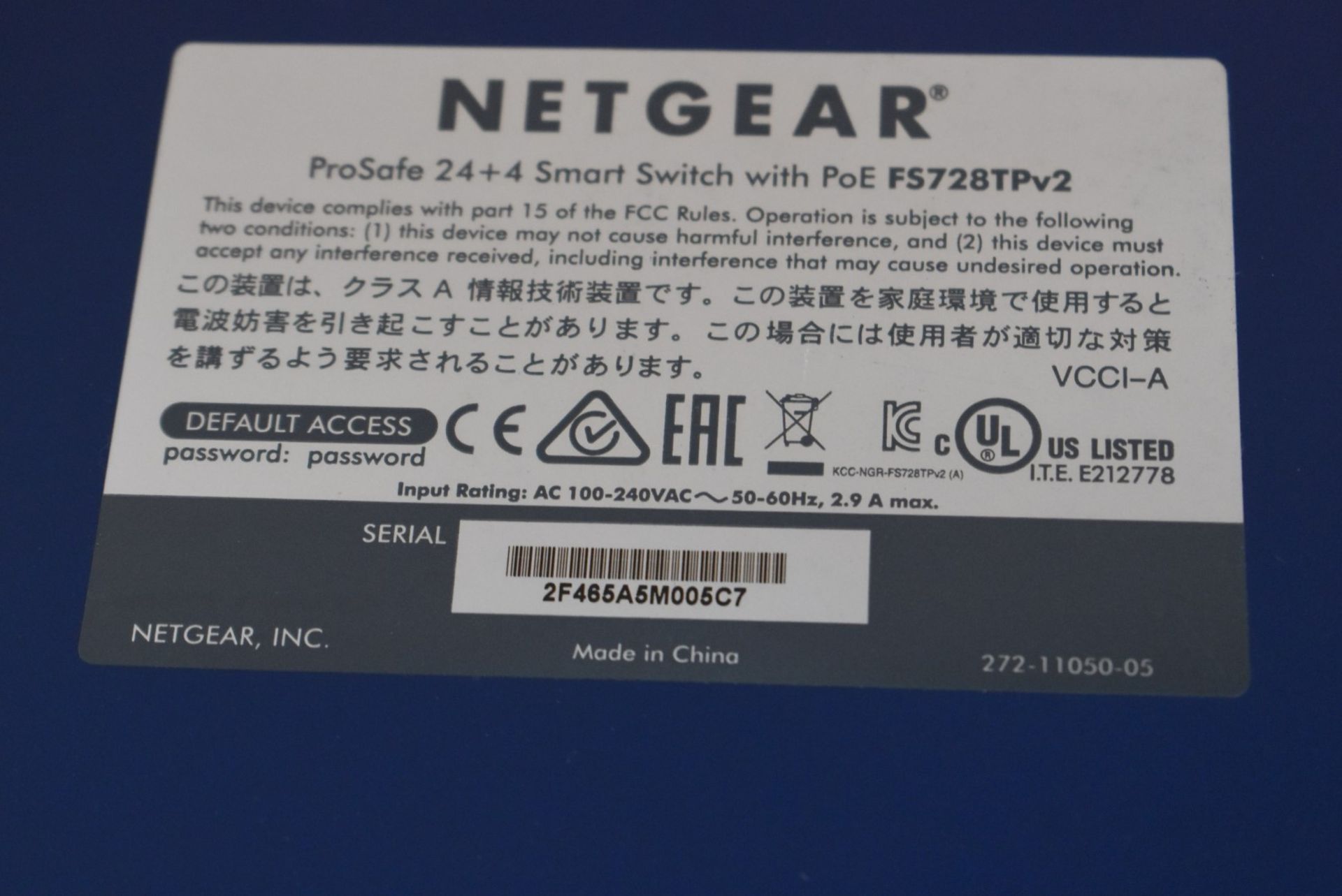 1 x Netgear FS728TP V2H1 24-Port 10/100 Smart Managed Switch with POE - RRP £453 - Includes Power - Image 6 of 6