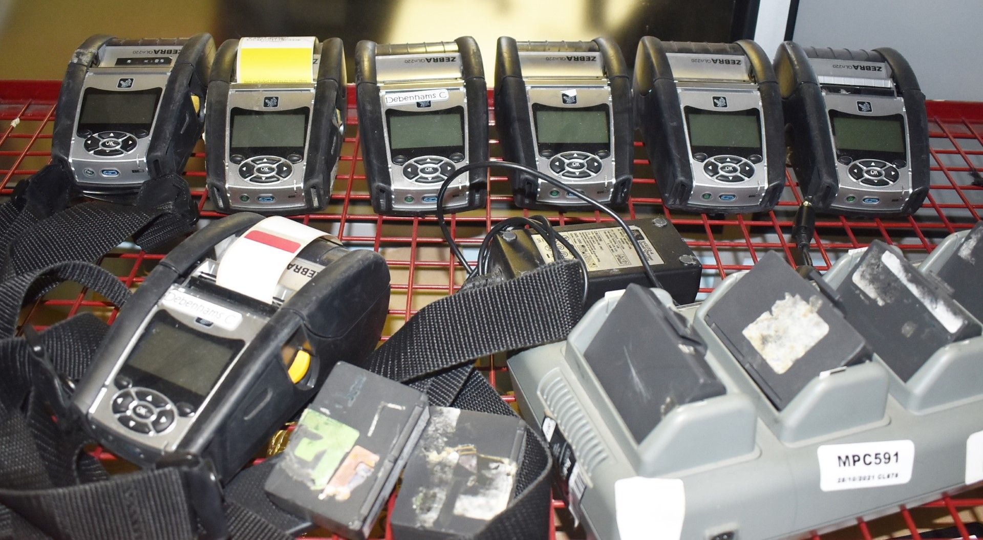 7 x Zebra QLn220 Handheld Label Printers With Charging Dock, 5 Spare Batteries and Selection of - Image 2 of 10