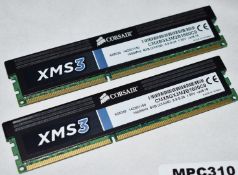 2 x Corsair XMS3 4GB DDR3 Ram Modules For Desktop Computers - 8GB Ram on 2 x 4GB Modules - 1600