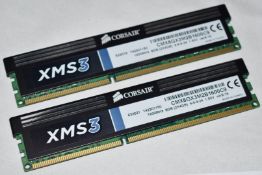2 x Corsair XMS3 4GB DDR3 Ram Modules For Desktop Computers - 8GB Ram on 2 x 4GB Modules - 1600