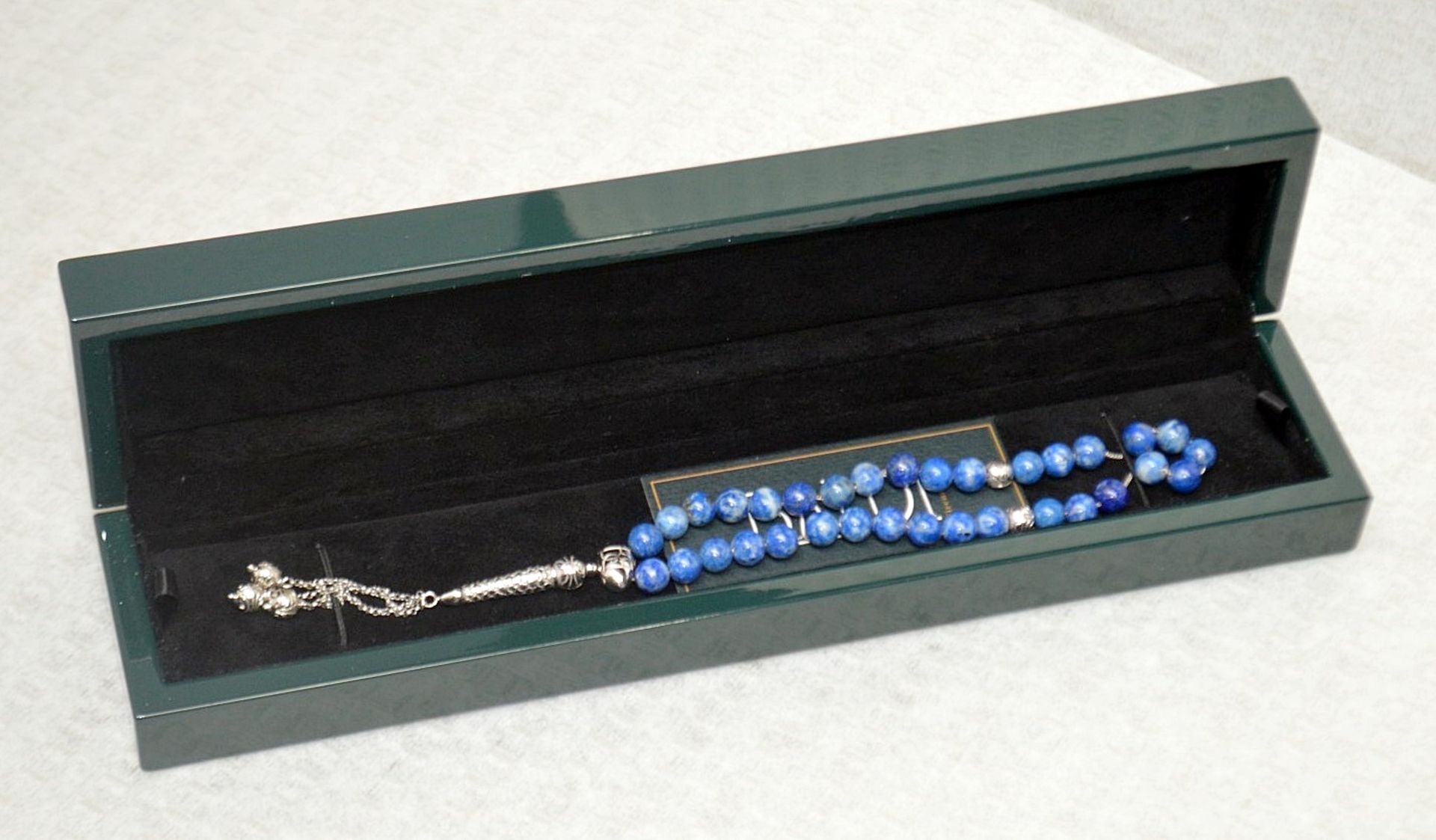 1 x BALDI 'Home Jewels' Italian Hand-crafted Artisan MISBAHA Prayer Beads In Blue Lapis Gemstone And