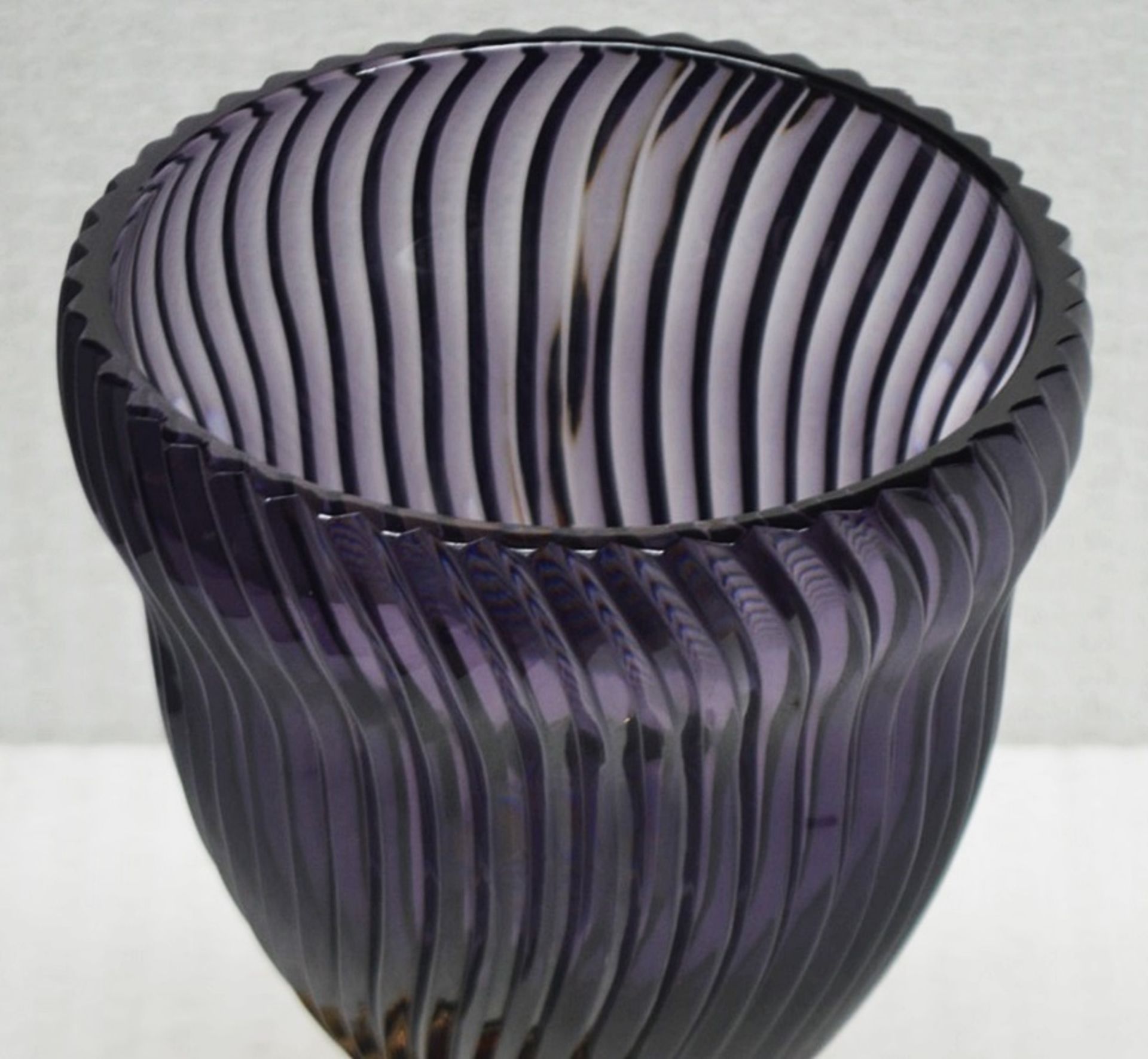 1 x BALDI 'Home Jewels' Italian Hand-crafted Artisan GHIAHDA VASE In Violet Crystal - RRP £1,925 - Image 5 of 5