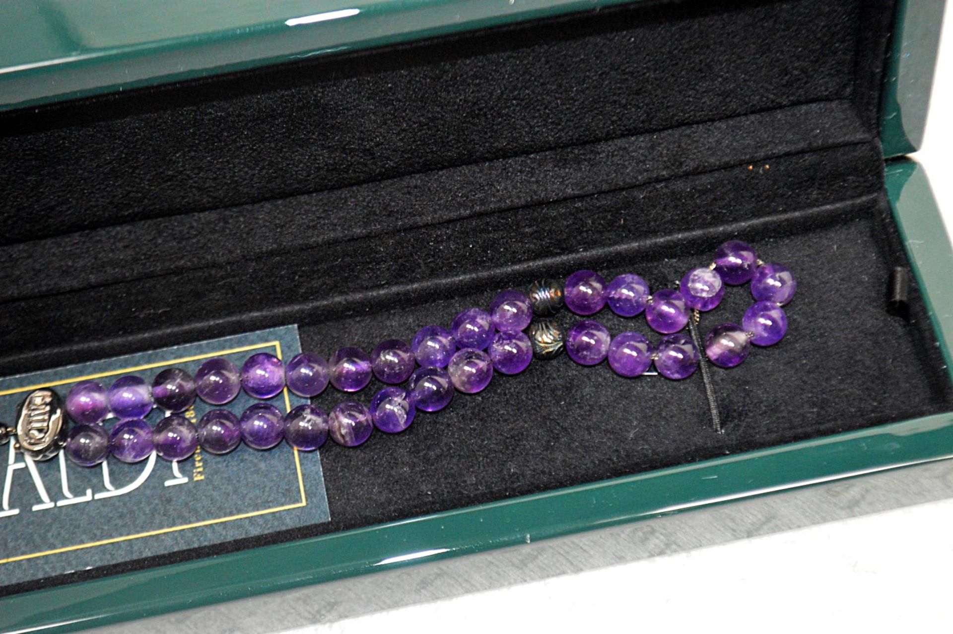 1 x BALDI 'Home Jewels' Italian Hand-crafted Artisan MISBAHA Prayer Beads In Amethyst Gemstone And - Image 5 of 7