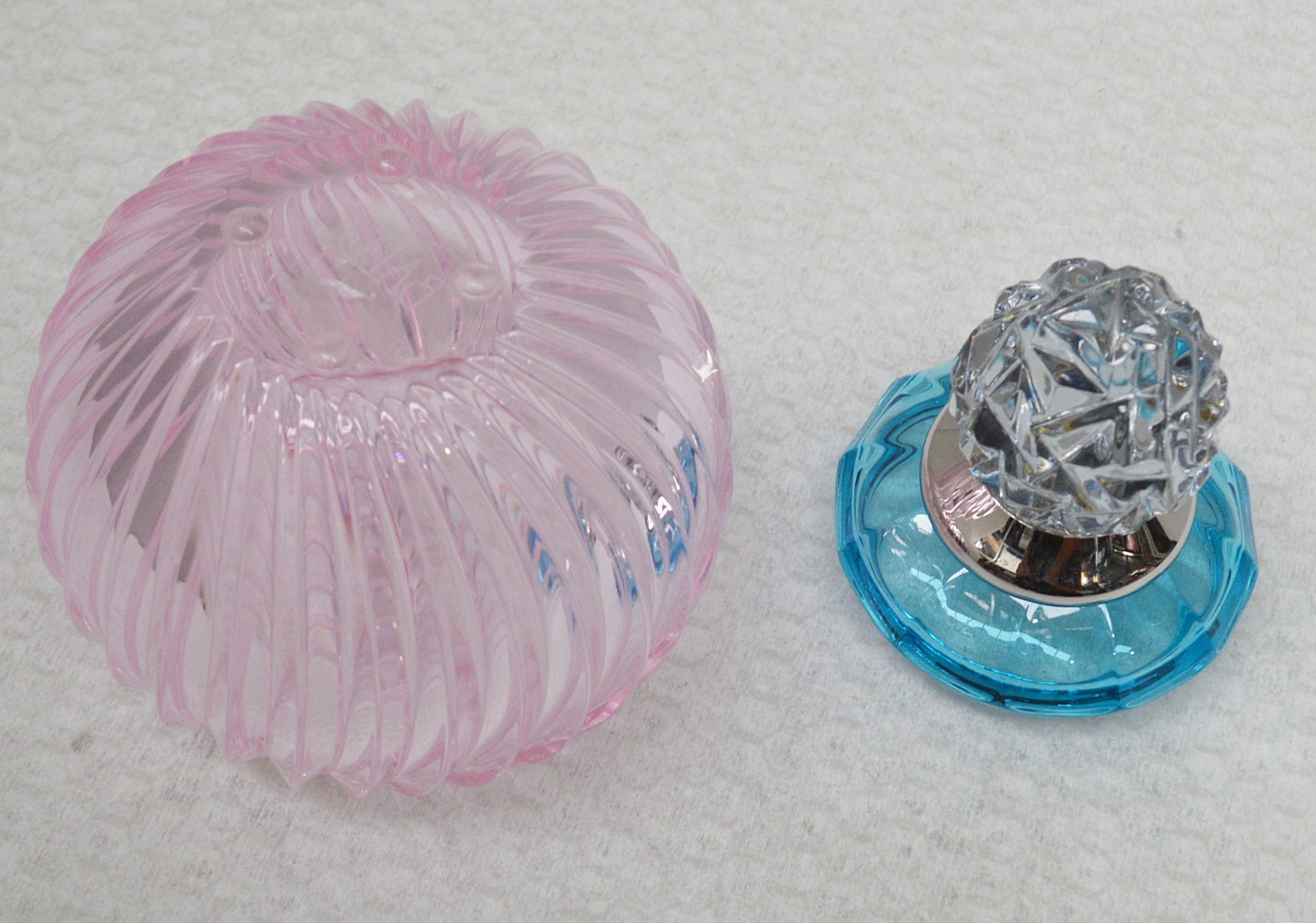 1 x BALDI 'Home Jewels' Italian Hand-crafted Artisan Small Coccinella Jar In Blue, Pink And Clear - Image 2 of 2