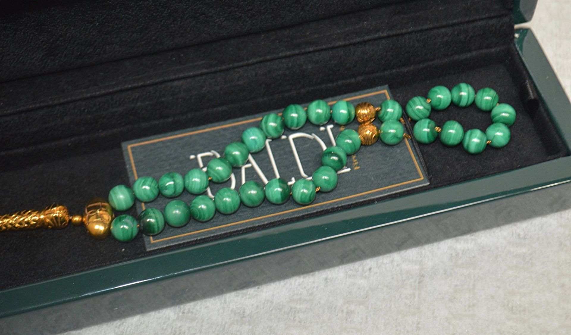 1 x BALDI 'Home Jewels' Italian Hand-crafted Artisan MISBAHA Prayer Beads In Green Malachite And - Image 2 of 5