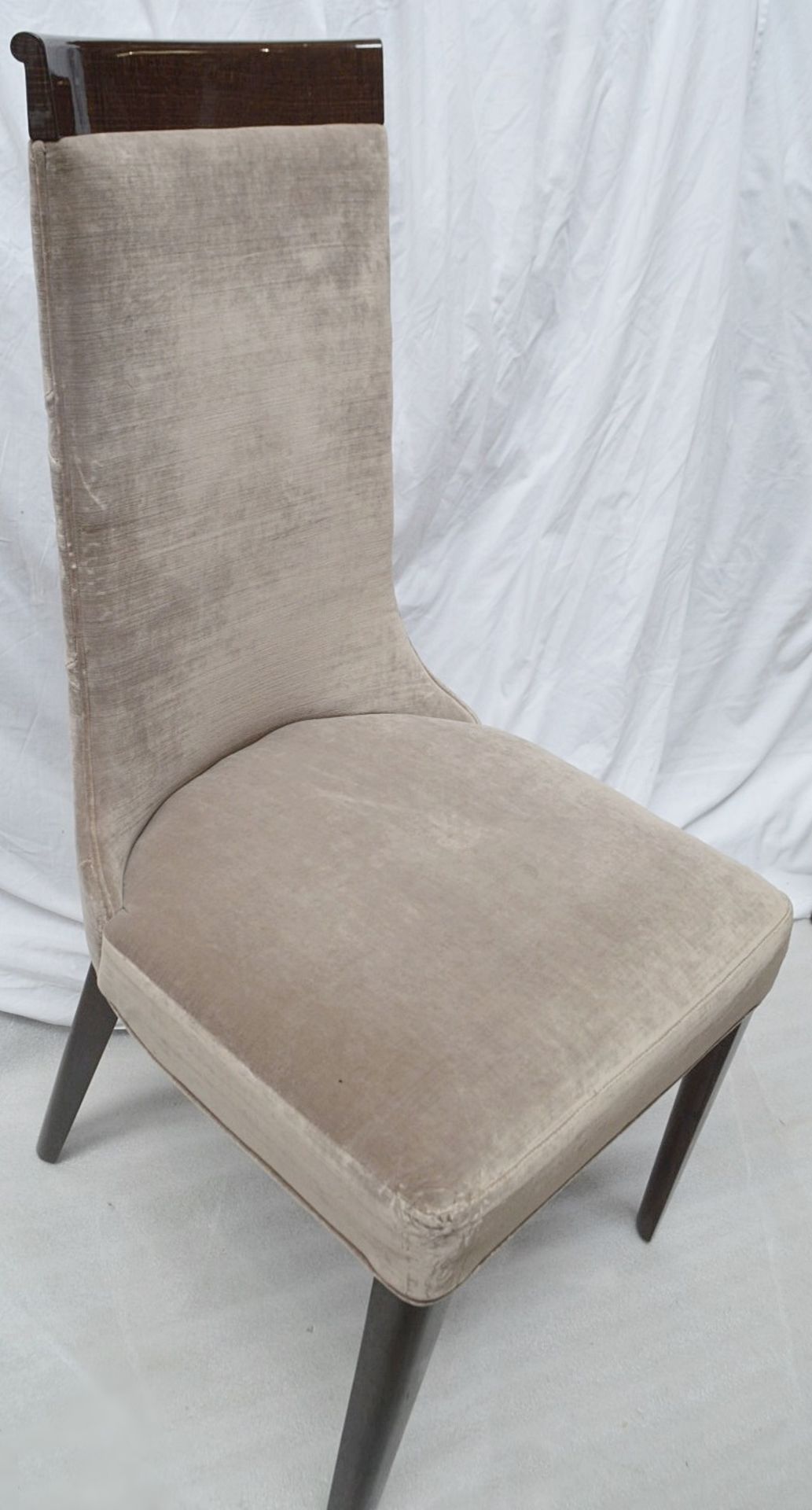 4 x GIORGIO Coliseum Velvet Upholstered Button Back Side Chairs With A Brazilian Rosewood Finish - - Image 7 of 11