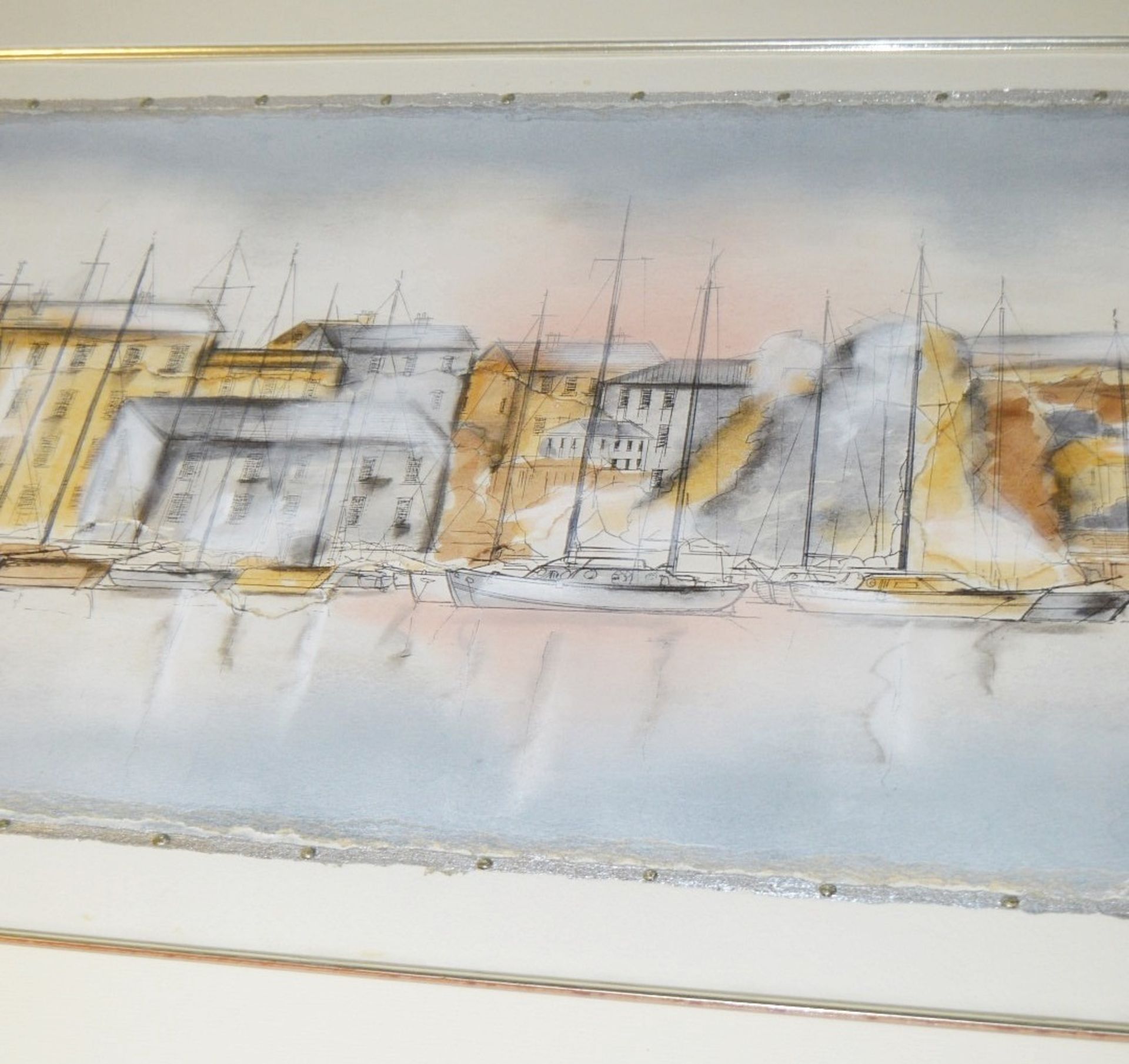 1 x Framed Original Mixed Media Artwork 'Mouillage De Bateau I' By Kevin Blackham - Signed / Mounted - Image 2 of 10