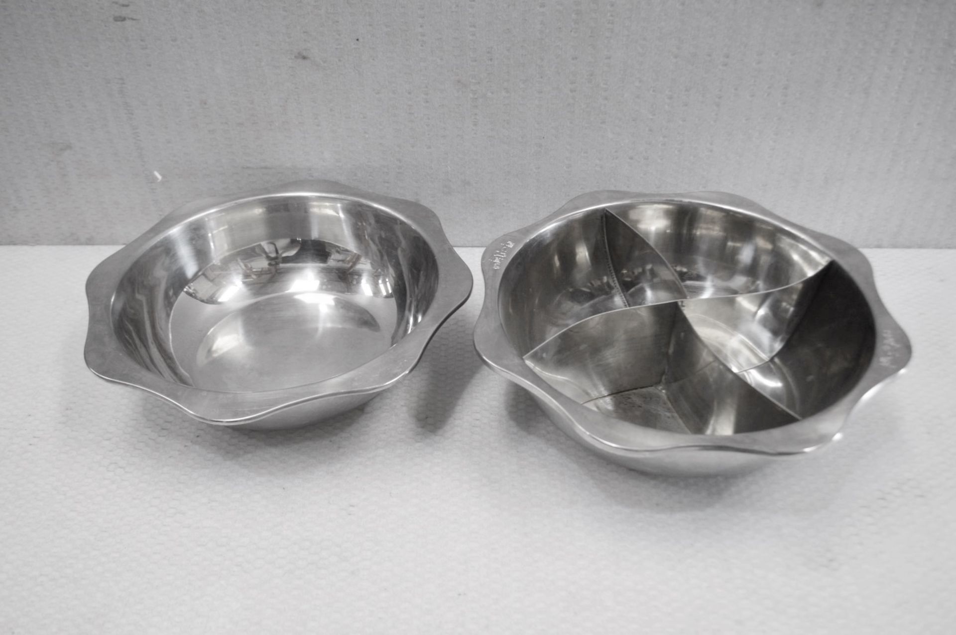 8 x Stainless Steel Buffet Serving Bowls- Dimensions: L37 x W37 x cm - Recently Removed From a