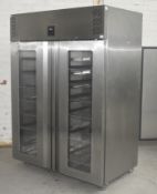 1 x Williams Double Door Upright Refrigerator With Clear Glass Display Doors - Model HJ2SA -