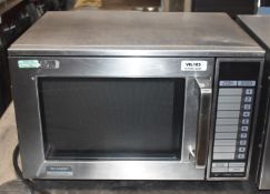 1 x Sharp R24AT 1900W Commercial Microwave With Stainless Steel Exterior - Original RRP £729 -