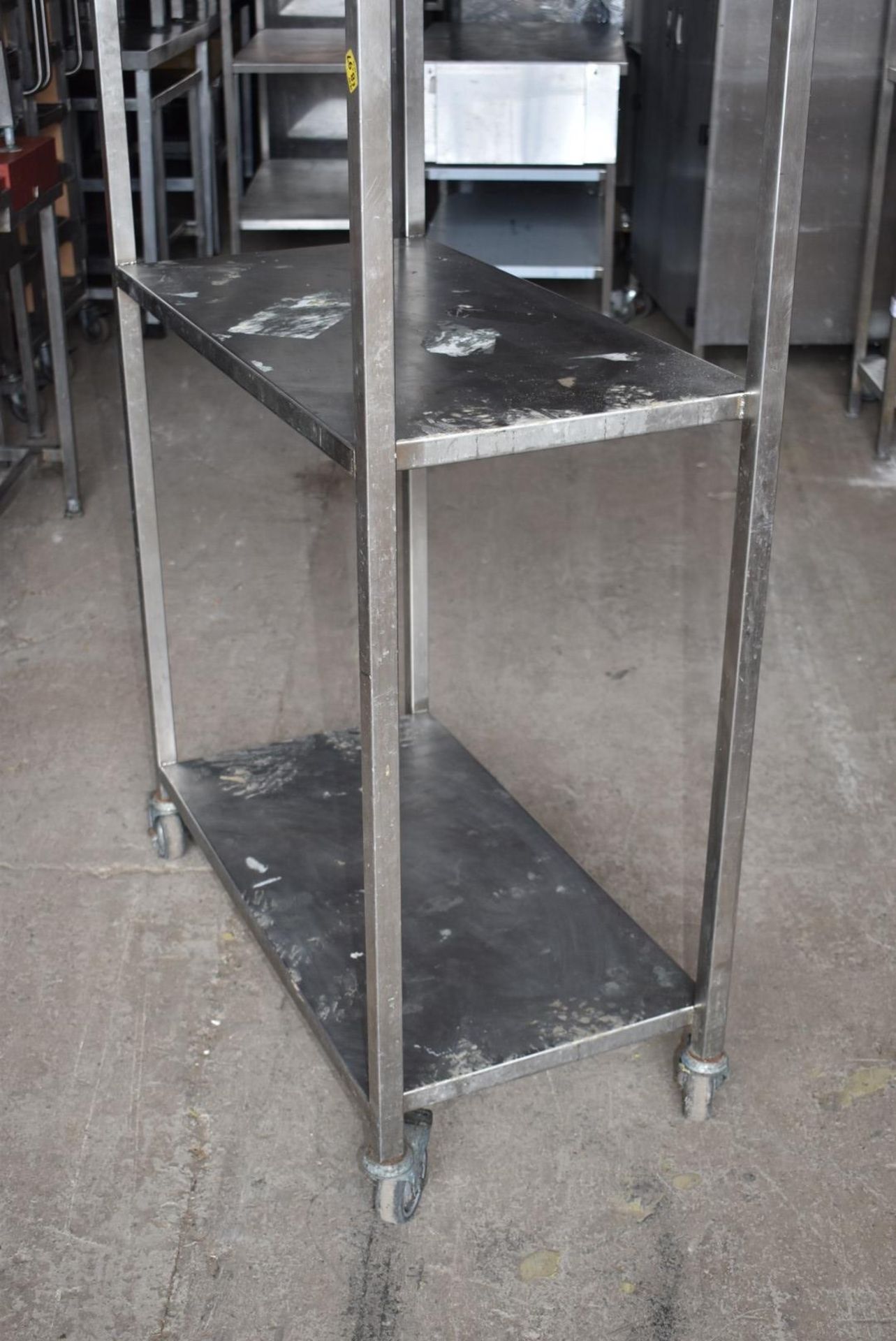 1 x Stainless Steel Two Tier Shelf Unit With Castor Wheels - Dimensions: H170 x W90 x D45 cms - - Image 8 of 10