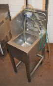 1 x Stainless Steel Commercial Kitchen Janitorial Mop / Cleaning Station - Dimensions: H187 x W33