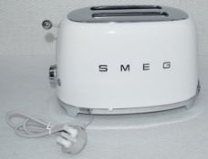 1 x SMEG Retro-Style 2-Slice Toaster In Gloss White & Chrome - Original RRP £179.95