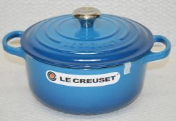 1 x Le Creuset Shallow 26cm Cast Iron 20cm Casserole Dish In Marseille Blue - Original RRP £160.00