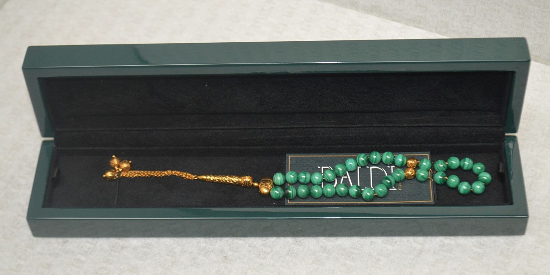 1 x BALDI 'Home Jewels' Italian Hand-crafted Artisan MISBAHA Prayer Beads In Green Malachite And